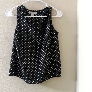 Black and white polka dot top